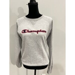 Champion Unisex Small Classic Embroidered Logo Fleece Sweatshirt Gray, Red, Navy